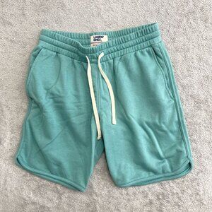 NEW Lands' End Men's S Serious Sweats Shorts Teal Cotton/Poly Blend